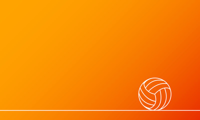 Minimalistic line with volleyball, vector art illustration.