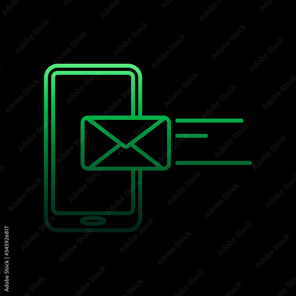 Poster inbox in smart phone nolan icon. simple thin line, outline vector of sosial media network icons for 