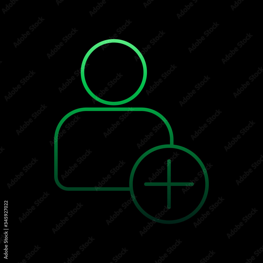 Poster add contact sign nolan icon. simple thin line, outline vector of sosial media network icons for ui a