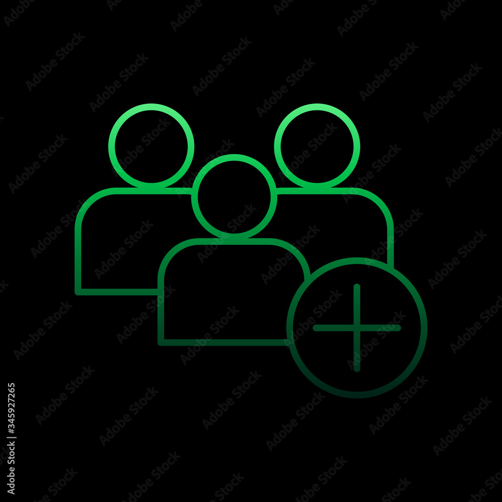 Poster add group of contacts nolan icon. simple thin line, outline vector of sosial media network icons for