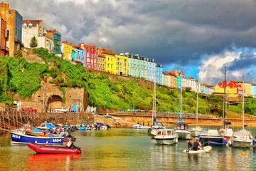 Colourful houses in Tenby wales