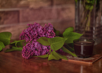 still life with lilac flowers