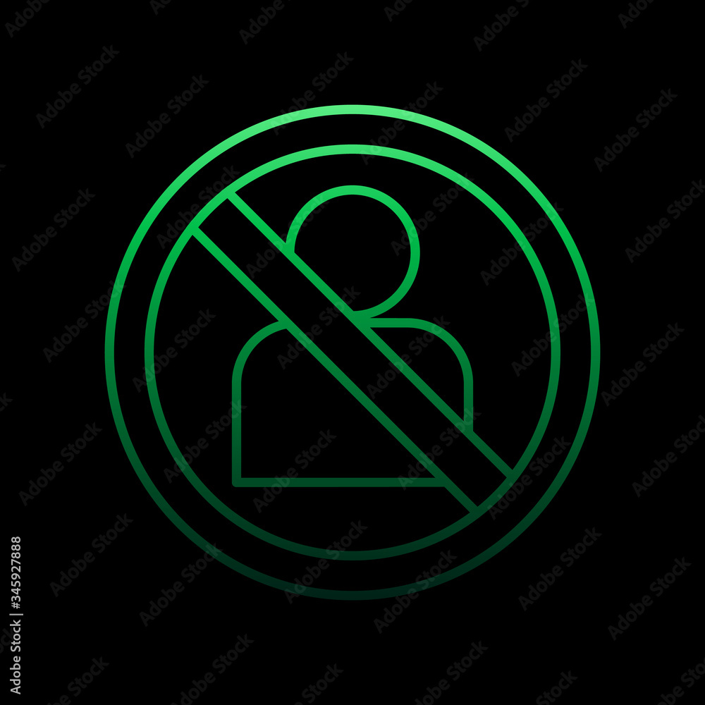 Poster no contacts nolan icon. simple thin line, outline vector of sosial media network icons for ui and ux