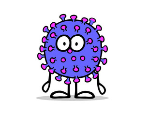 Niedliche Coronavirus Cartoon Figur