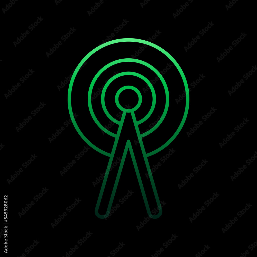 Poster radio signal nolan icon. simple thin line, outline vector of sosial media network icons for ui and u
