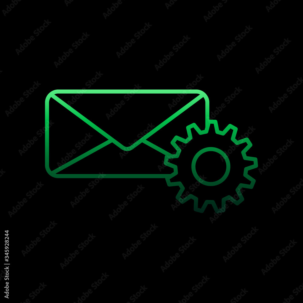 Poster mail setup nolan icon. simple thin line, outline vector of sosial media network icons for ui and ux,