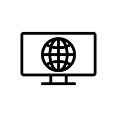 tv Internet icon vector. tv Internet sign. isolated contour symbol illustration