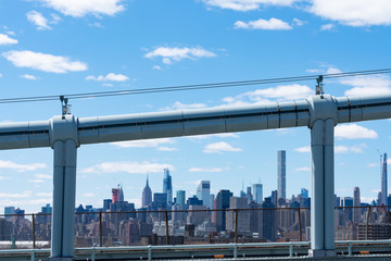 Manhattan Skyline seen from an Empty Triborough Bridge in New York City