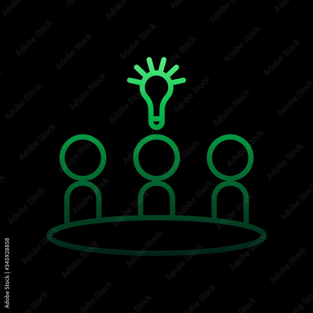 Poster focus group nolan icon. simple thin line, outline vector of conferencing icons for ui and ux, websit