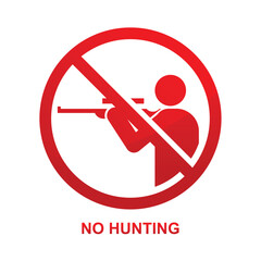 no hunting sign isolated on white background vector illustration.