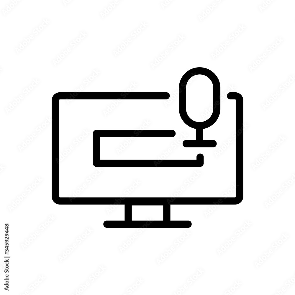 Poster dictaphone recording via tv icon vector. dictaphone recording via tv sign. isolated contour symbol i