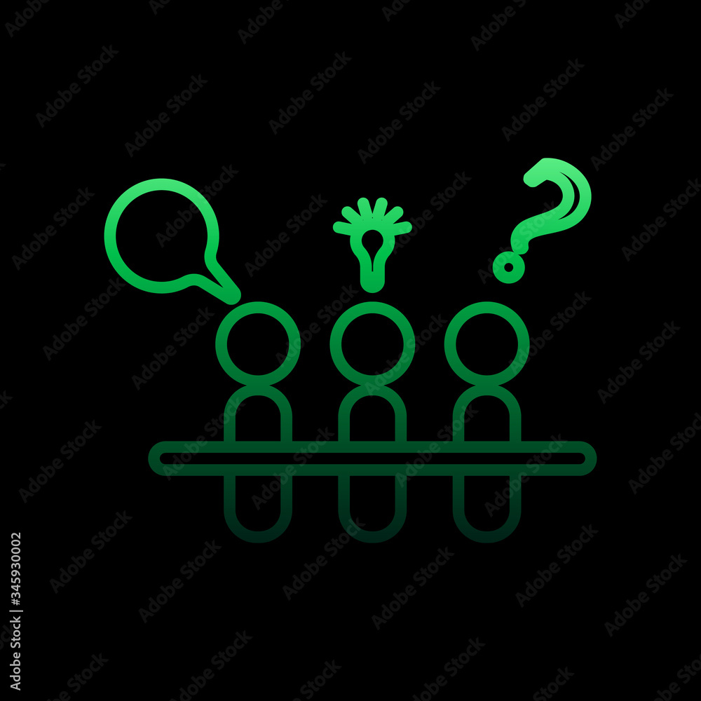 Poster focus group nolan icon. simple thin line, outline vector of conferencing icons for ui and ux, websit