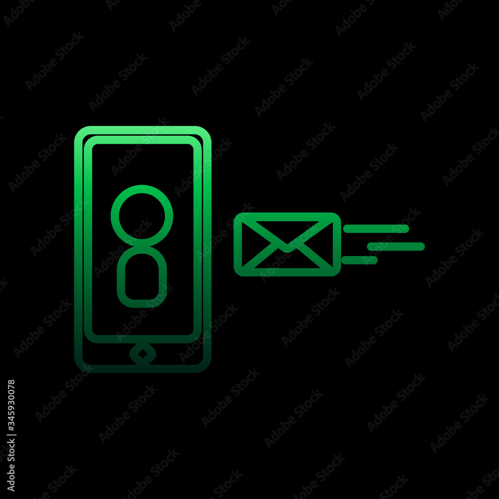 Poster receive a message to the phone nolan icon. simple thin line, outline vector of conferencing icons fo