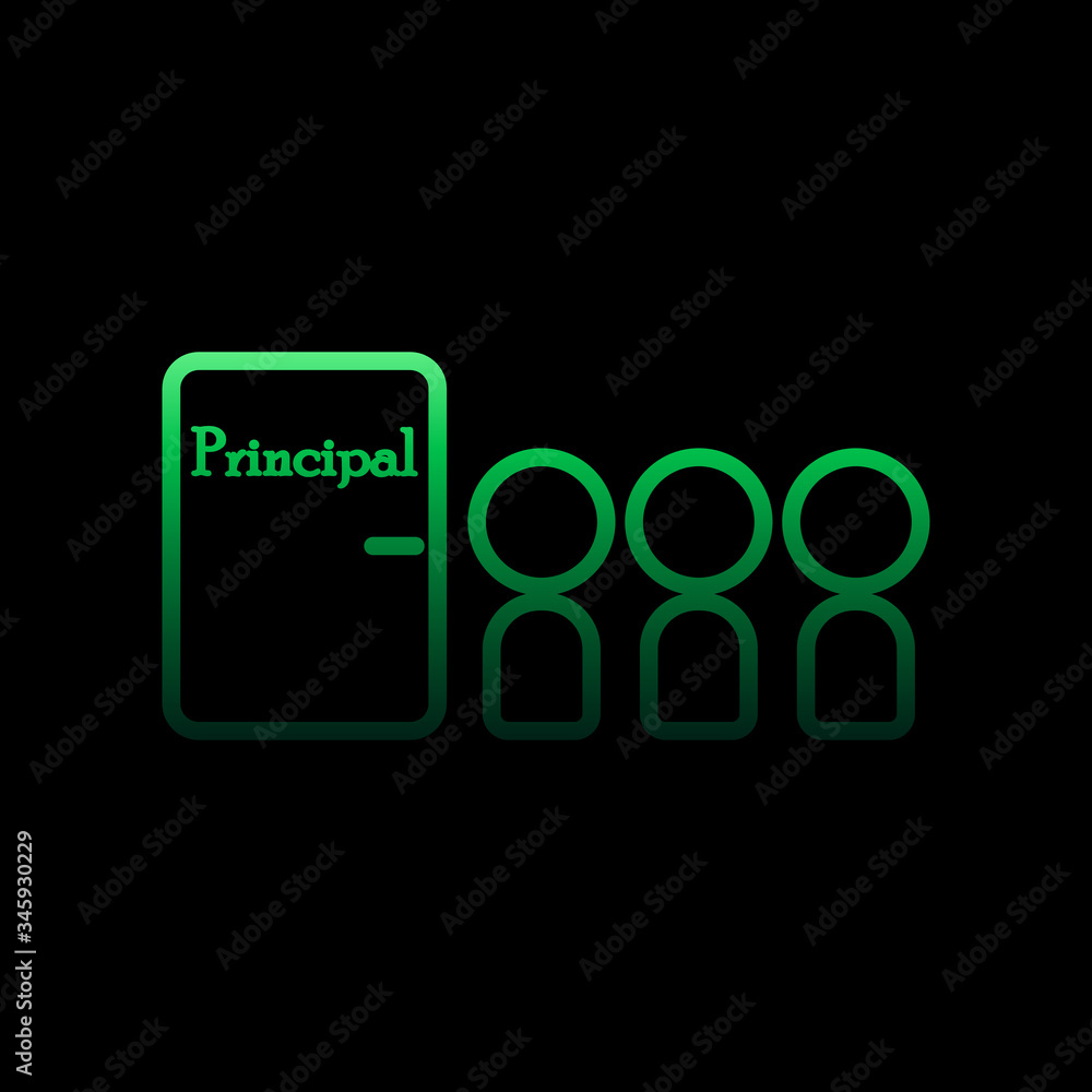 Poster employees at a reception at the main nolan icon. simple thin line, outline vector of conferencing ic