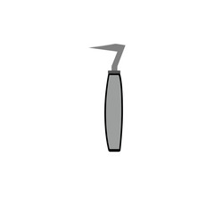 Dental tool icon on white background. Silhouette vector design.