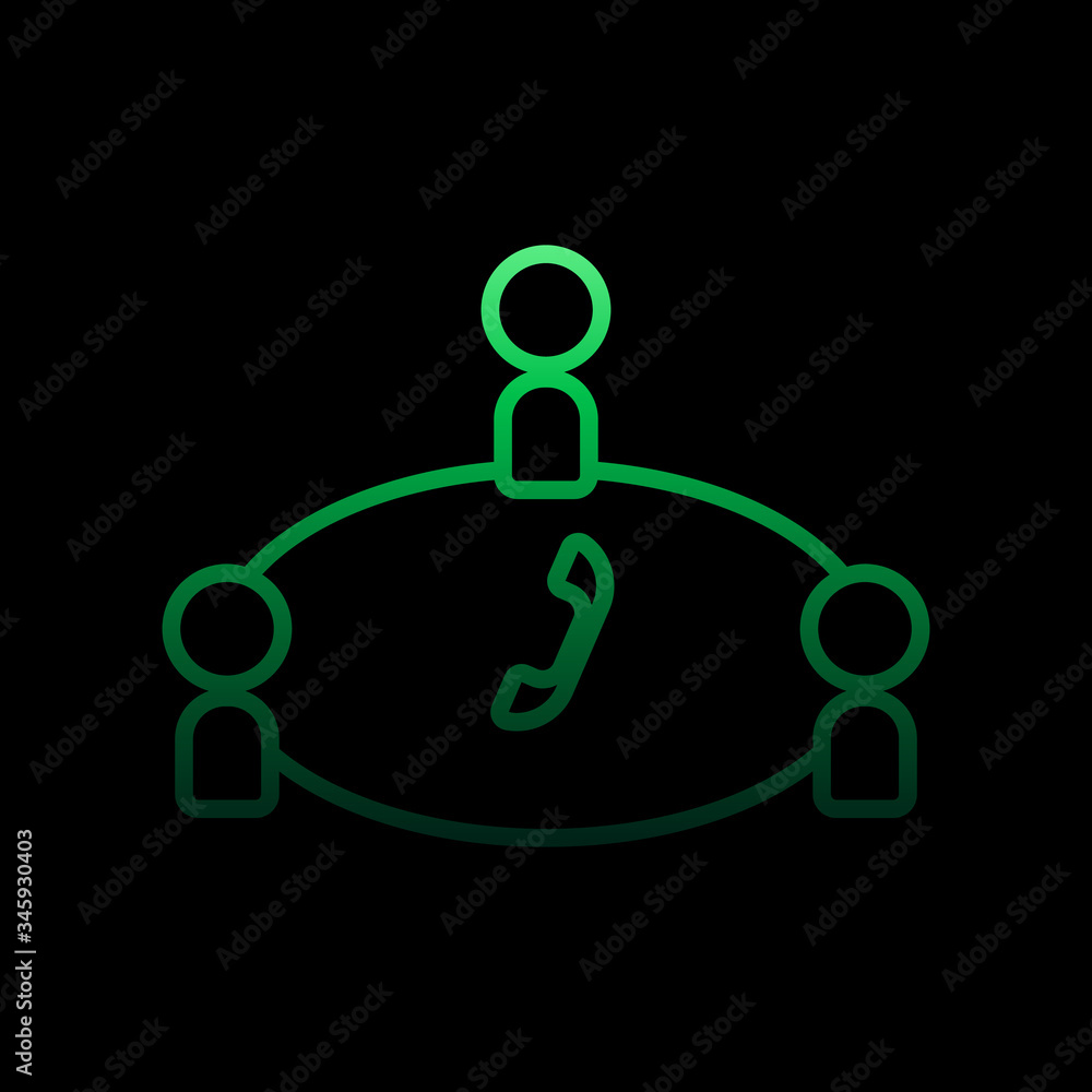 Poster conference call nolan icon. simple thin line, outline vector of conferencing icons for ui and ux, we