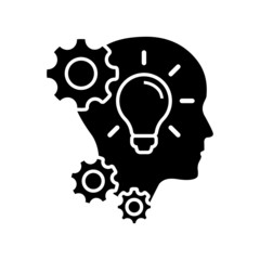 
Idea icon vector set. Head with lamp illustration sign collection. invention symbol. solution logo. innovation mark.