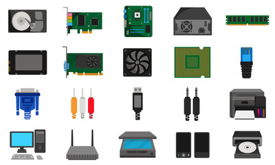 Computer hardware icon pack, icon set free vector icon
