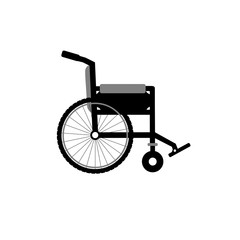 Fototapeta na wymiar wheelchair isolated on white background. Medical wheelchair. Silhouette vector design.