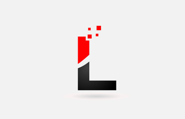 L letter logo icon for business and company with simple black and white dots design