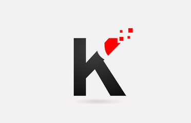 K letter logo icon for business and company with simple black and white dots design