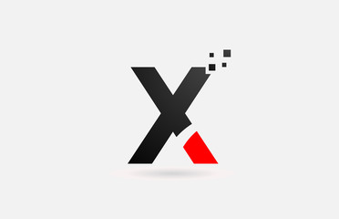 Obraz premium X letter logo icon for business and company with simple black and white dots design