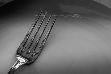 tines of a fork on a plain background