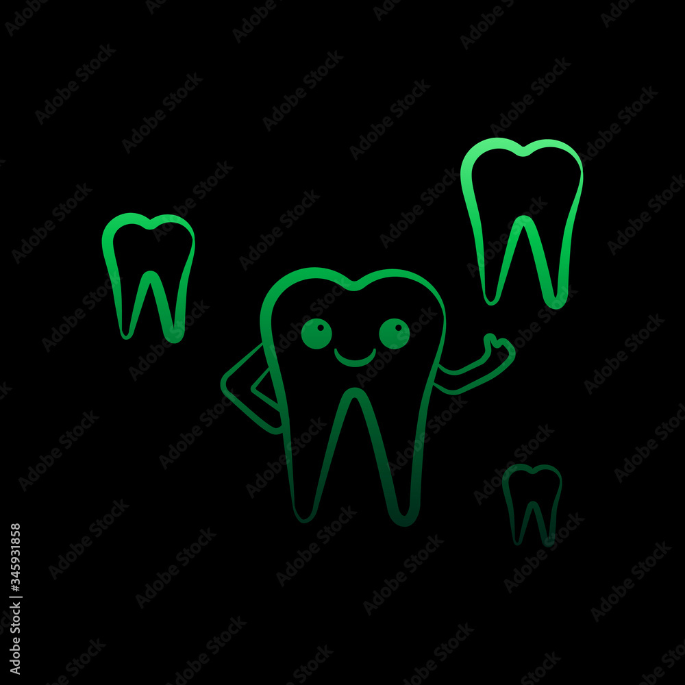Poster smile tooth s nolan icon. simple thin line, outline vector of dentist icons for ui and ux, website o