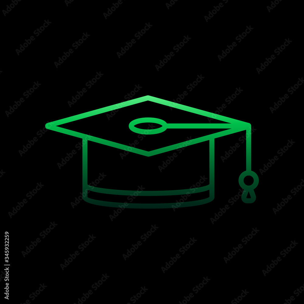 Poster graduates cap nolan icon. simple thin line, outline vector of education icons for ui and ux, website