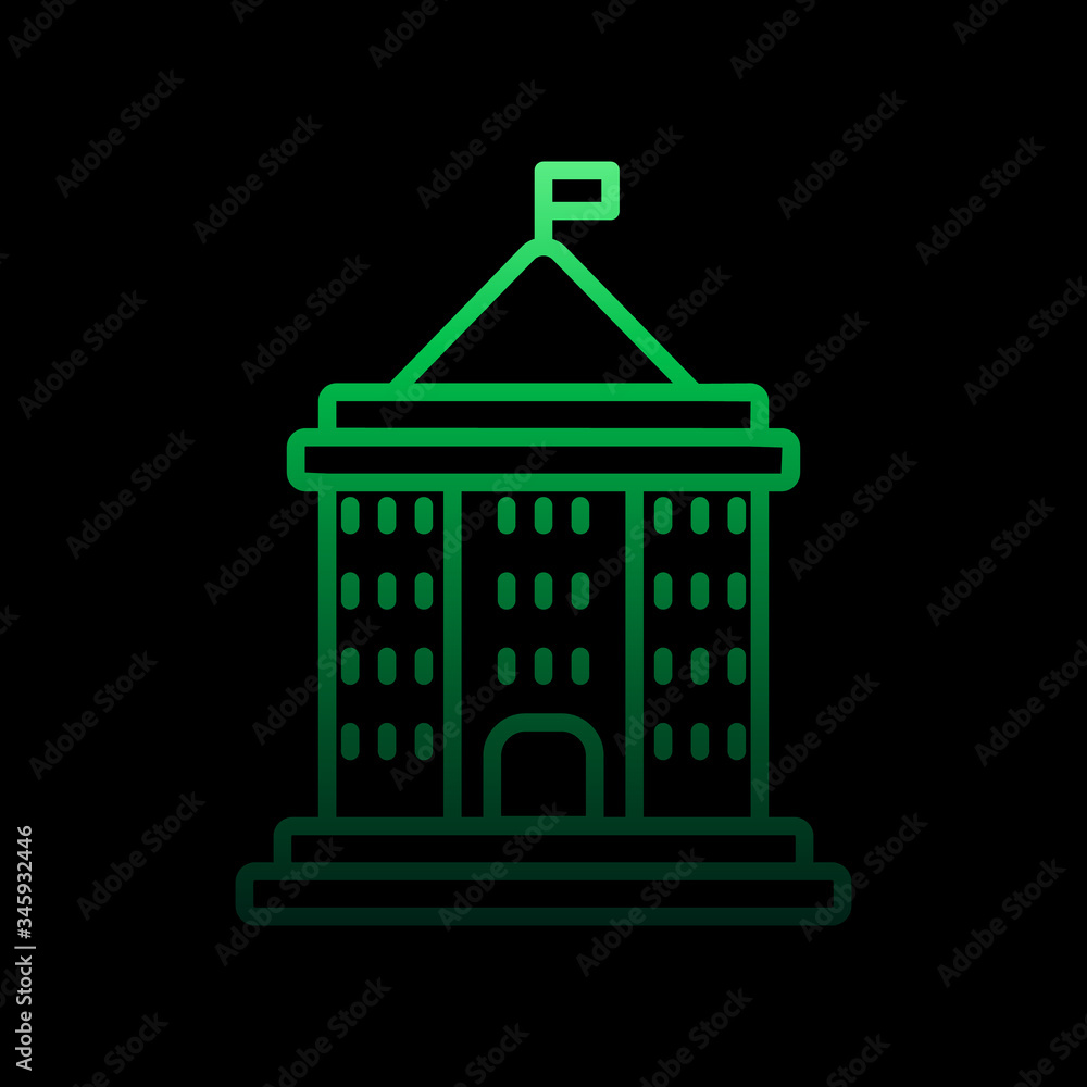 Poster school building nolan icon. simple thin line, outline vector of education icons for ui and ux, websi