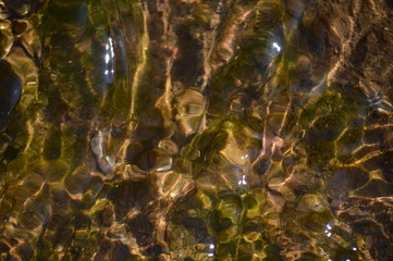 Streams of water and its reflection beneath the surface