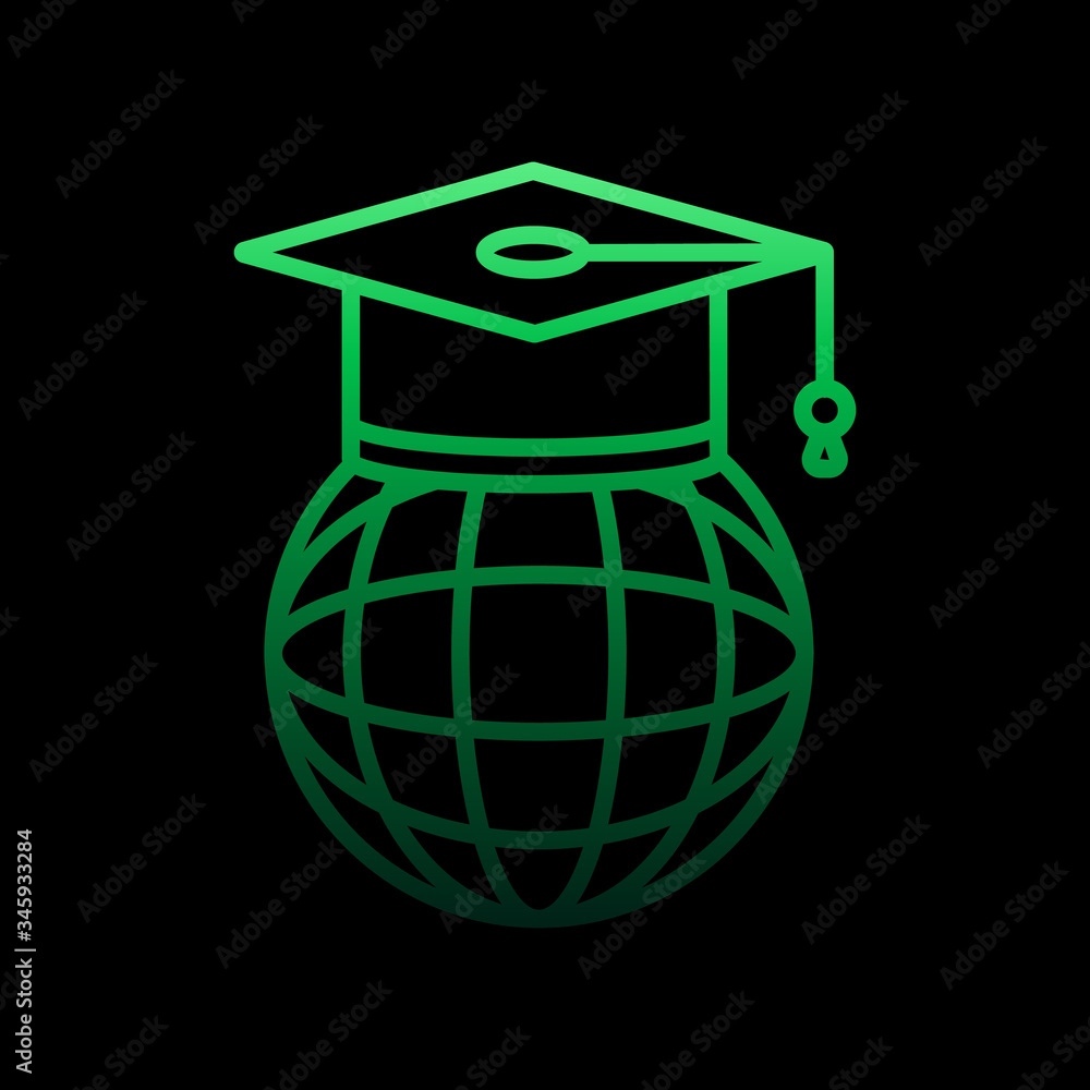 Aufkleber global learning nolan icon. simple thin line, outline vector of education icons for ui and ux, websi