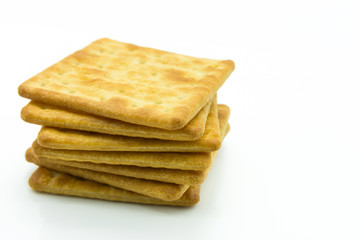 Close-up view of the crackers isolated on white background.
