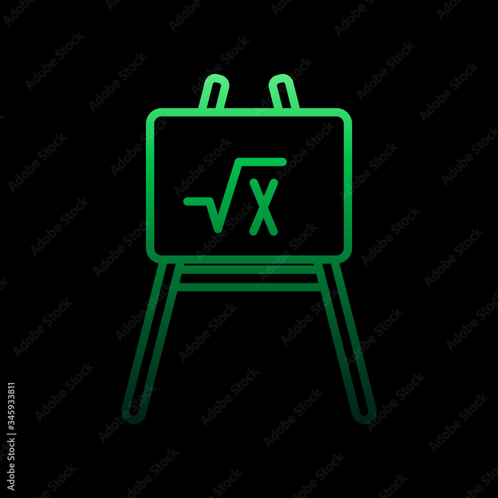 Aufkleber an easel and a mathematical equation nolan icon. simple thin line, outline vector of education icons