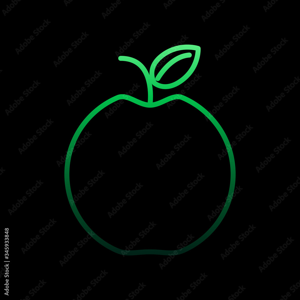 Poster apple nolan icon. simple thin line, outline vector of education icons for ui and ux, website or mobi