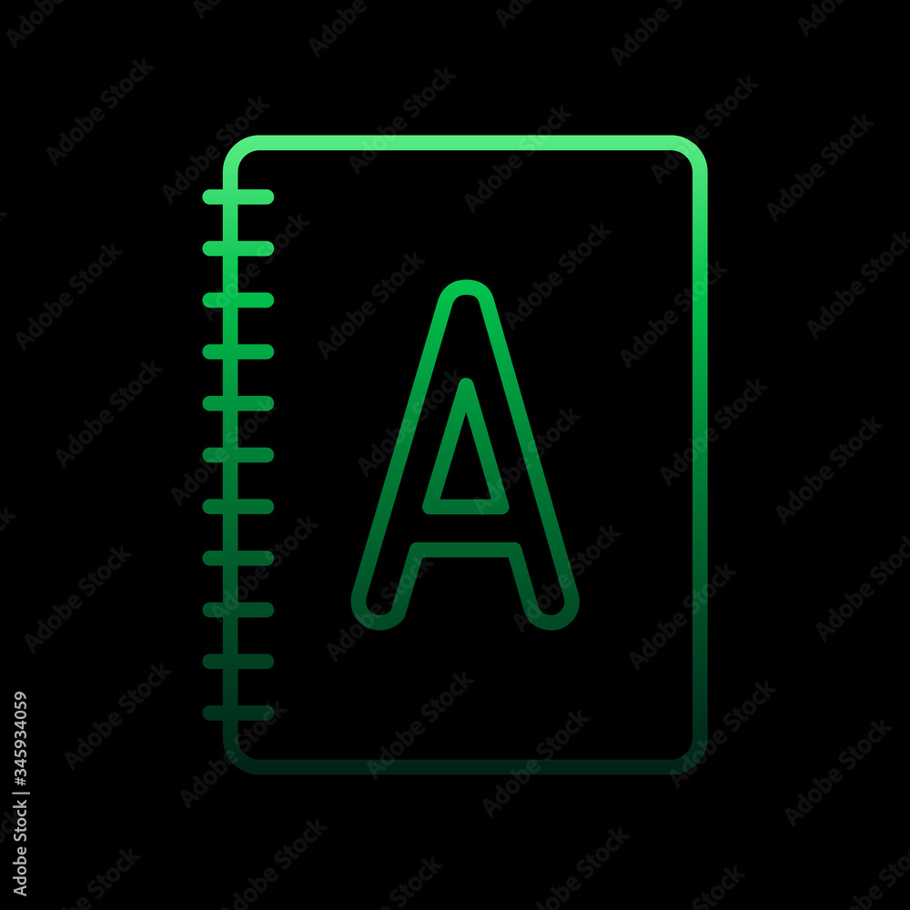Poster notebook nolan icon. simple thin line, outline vector of education icons for ui and ux, website or m