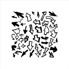 Arrows. Hand drawn vector pattern. Brush illustration for poster, textile, card, banner, marketing, billboard.
