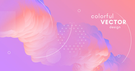 Pink Wave Fluid. 3d Vibrant Background. Color 