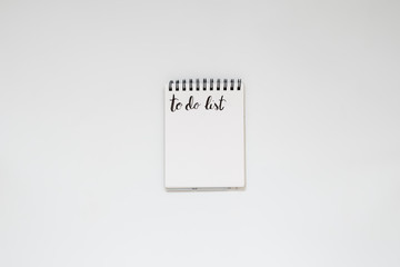 Simple notebook to do list, with copy space for design or text