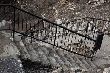 Stairs down in Megiddo ruins, Israel