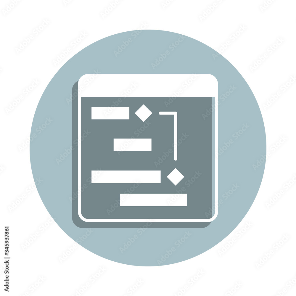 Poster project plan badge icon. simple glyph, flat vector of software development icons for ui and ux, webs