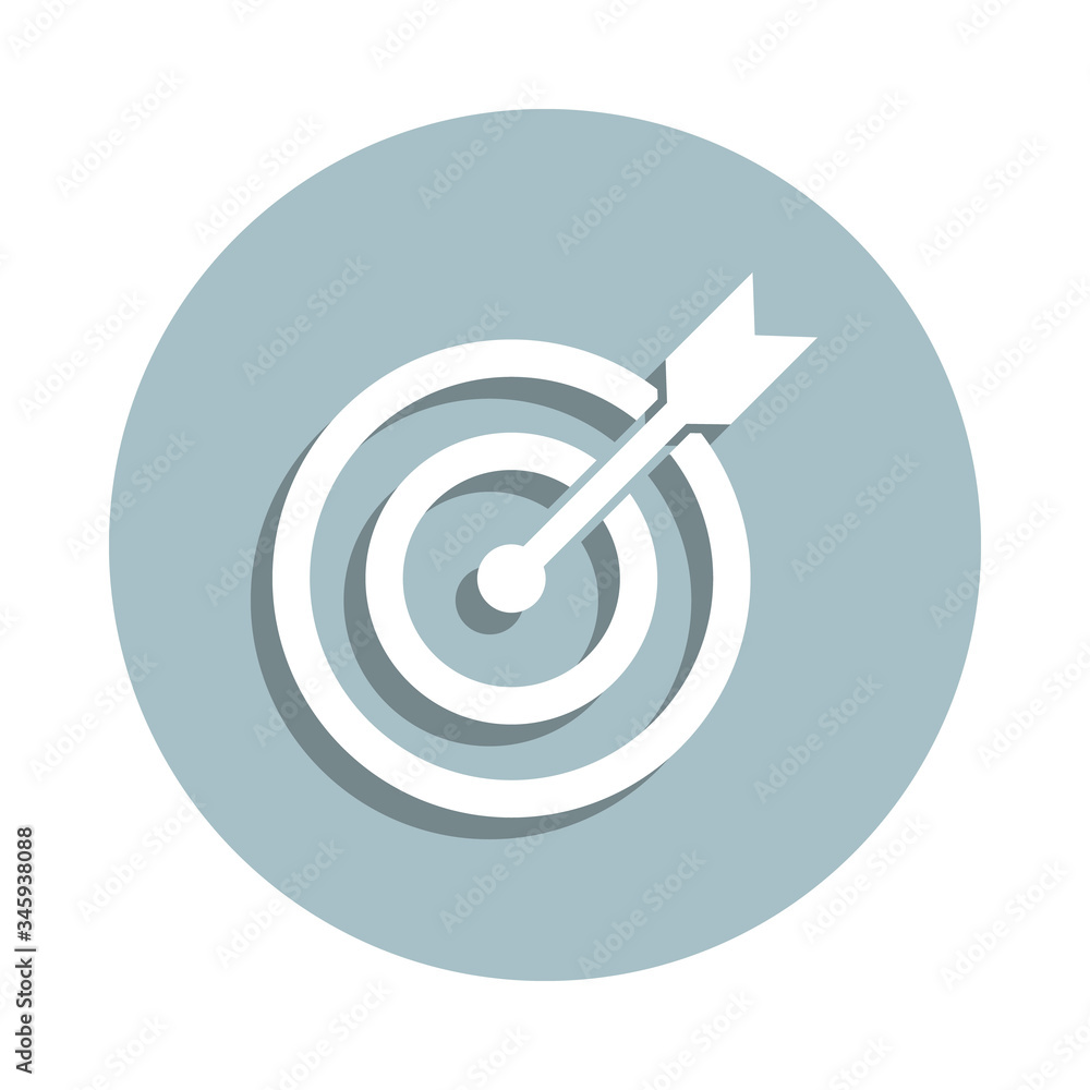 Poster target sign badge icon. simple glyph, flat vector of software development icons for ui and ux, websi