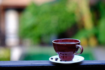 cup of coffee on the table