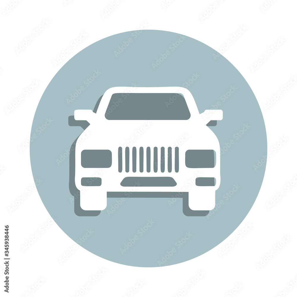Poster front view auto, car badge icon. simple glyph, flat vector of transport icons for ui and ux, website