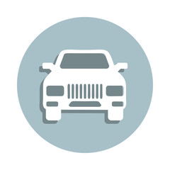 Front view auto, car badge icon. Simple glyph, flat vector of transport icons for ui and ux, website or mobile application