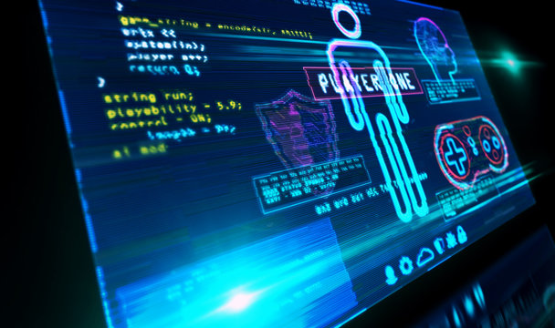 Game creating on screen illustration