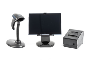 Commerce - cash equipment on a white background