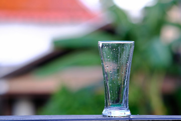 glass of water on the table