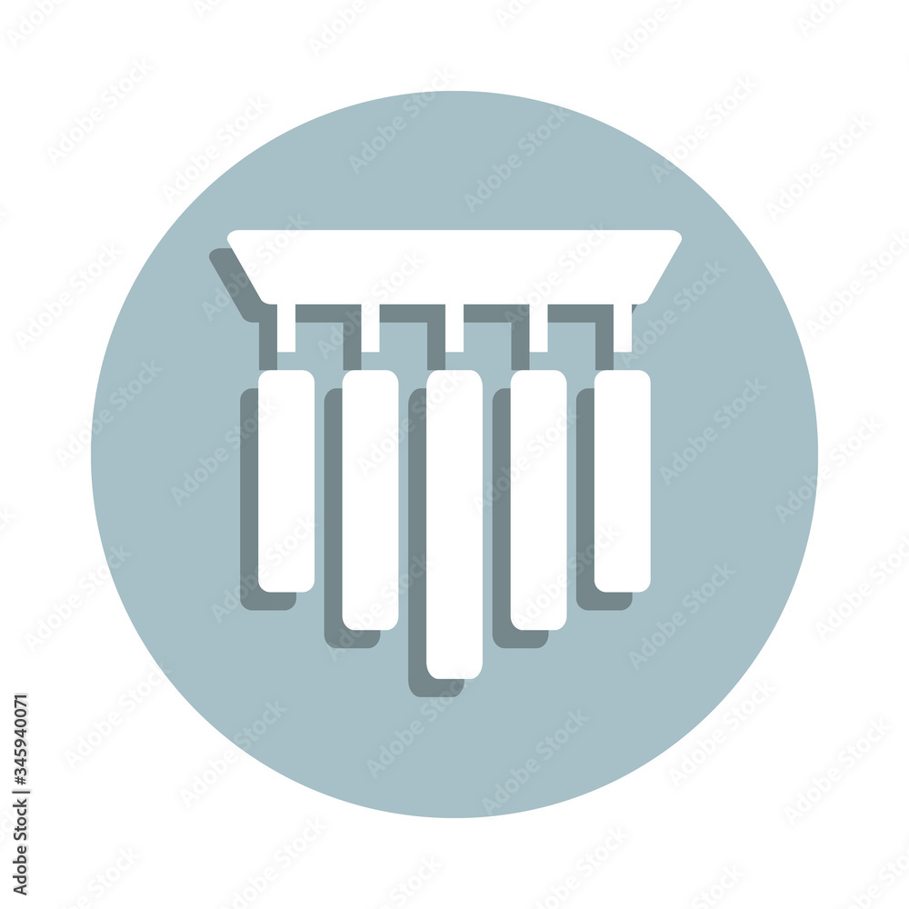 Poster chime badge icon. simple glyph, flat vector of world religiosity icons for ui and ux, website or mob