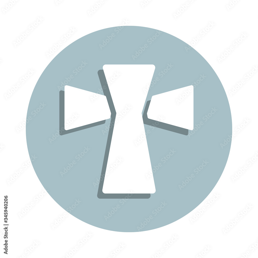 Poster cross badge icon. simple glyph, flat vector of world religiosity icons for ui and ux, website or mob